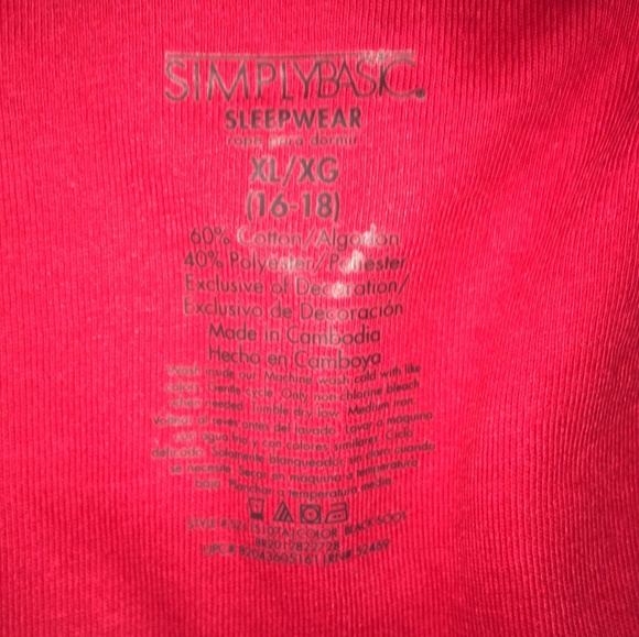 Simplybasic Sleepwear Top Heart Prints XL (16-18) - Picture 6 of 6